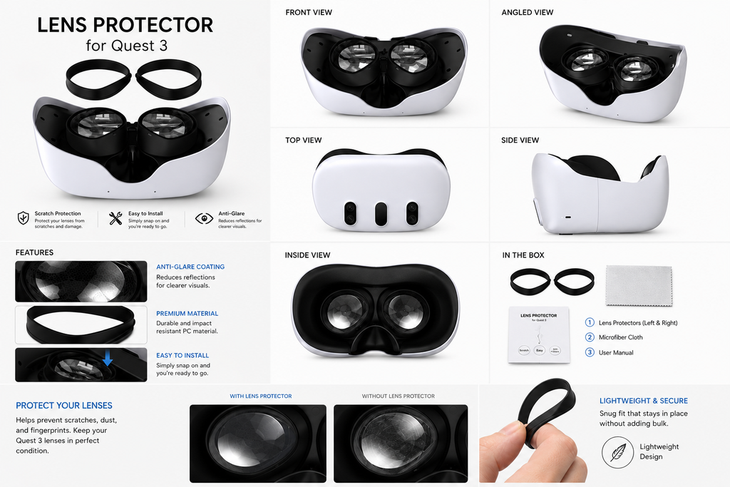 Premium Anti-Scratch VR Lens Protector Set | Crystal Clear Protection