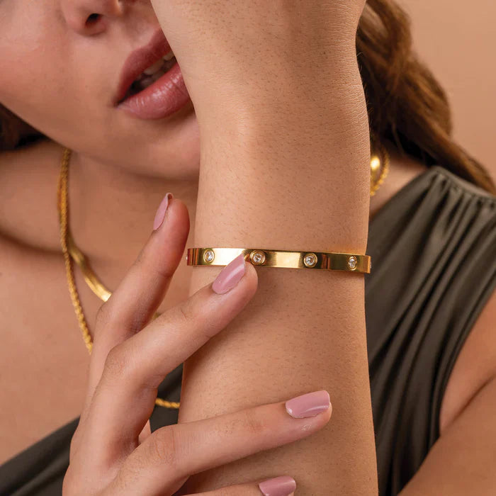 Crystal Love Bangle Bracelet - Sori Style-2
